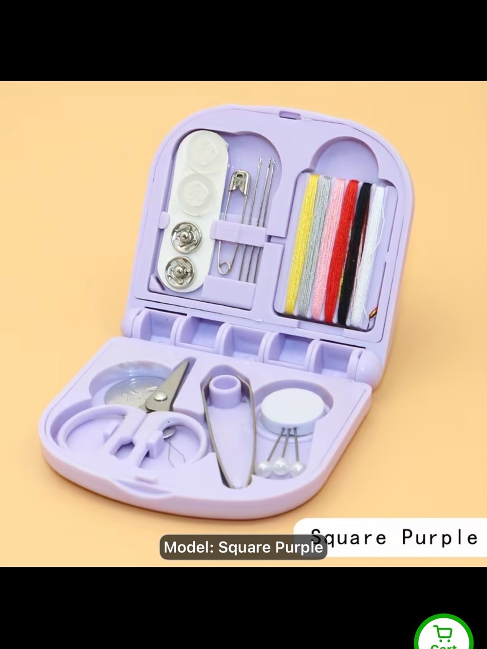 Compact 3 piece Purple Sewing Kit - Travel Sewing Set
